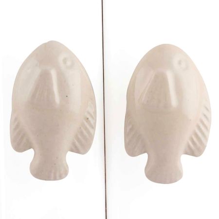 Cream Fish Ceramic Drawer Knob